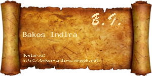 Bakos Indira névjegykártya