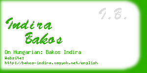 indira bakos business card